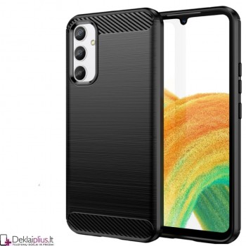 Carbon guminis dėklas - juodas (Samsung A34 5G) Carbon guminis dėklas - juodas (Samsung A34 5G)